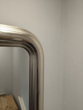 White Gold Giant Antique French Mirror. traditional water gilded