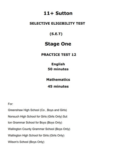 Sutton grammar schools - schools, 11+