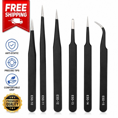 Steel precision esd tweezer - steel,