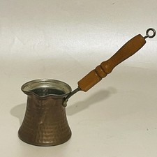 Handmade hammered Copper / Brass Greek  Turkish Coffee Pot Vtg Decor Prop Displa