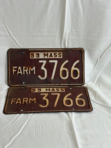 Mass farm plates 1959 - mass,