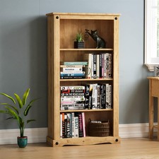 Corona Panama Bookcase Display Unit Solid Pine Waxed Mexican Rustic Furniture
