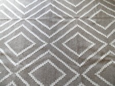 Large 305x244cm Geometric Natural Beige White 100% Wool KELIM Indian Rug Carpet