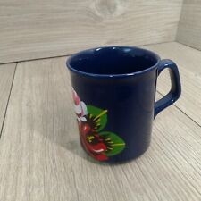 Navy Blue Floral Hand Painted