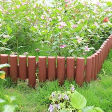 Wooden Picket Effect Outdoor Garden Edge Fence Lawn Flowerbed Path Border Edging