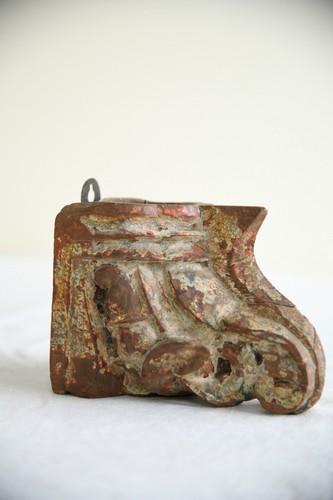 Antique polychrome candle - antique,