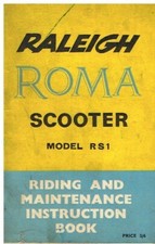RALEIGH ROMA MODEL RS1 SCOOTER ORIG. OWNERS INSTRUCTION & MAINTENANCE HANDBOOK