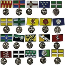 English County Flag Pin Badge Metal Lapel Choice of  Counties FREE UK Delivery