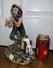 Large Capodimonte Figure Of A Man Poacher With Gun & His Dog ~ Signed ~ Perfect