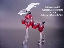 GLASS DEER GOAT RAM Tinted Red