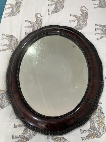 Antique edwardian oval mirror - edwardian,