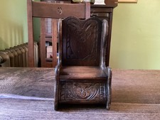 Vintage wood chair music box- mechanical-plays when seat lifted