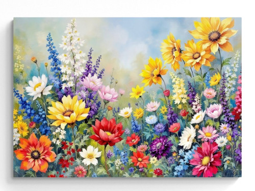 Wild flower meadow canvas - flower,