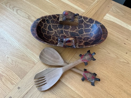 Vintage hand carved kenya folk - carved,