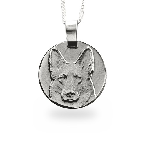 Alsatian coin pendant - alsatian, necklace