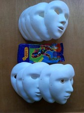 10Pcs Face Masks - DIY Craft Masks for Halloween & new block of paper mache