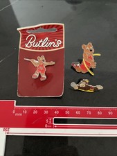 3 x Butlins Billy Bear & Haven Greedy the Gorilla Pin Badges Vintage