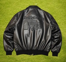 VERY RARE Jeff Hamilton Gulfstream Aerospace Leather Jacket XL Private Jet USA