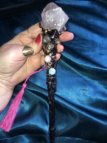 Handmade wood rose quartz - wood,,