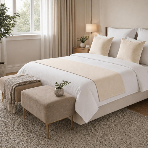 Solid bed runner set - solid, 2