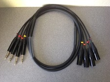 4 Way XLR to Jack Loom 2m - Black & Gold Connectors - Very High Quality 