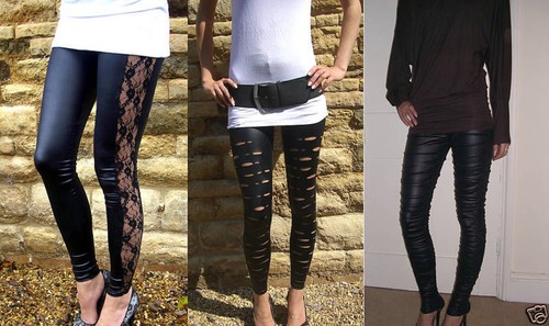 Full length leggings - wet, look