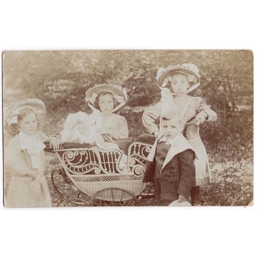 Edwardian children with baby - children,