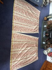 Cream/Coral curtains, Batik
