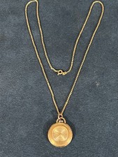 18ct Gold Cased Watch On 18ct Gold Chain Necklace Fully Hallmarked