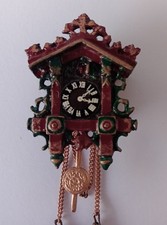 1:12th Dolls House  Miniature Vintage Phoenix Painted Metal  Cuckoo Clock 