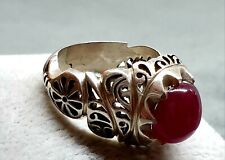 Indian Ruby 925 Sterling Silver Red Ruby Men Ring-10 1/2 US/ V UK-Free Shipping