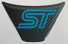 FIESTA ST180 STEERING WHEEL GEL BADGE OVERLAY, MK7/MK8/MK9 CARBON FIBRE/BLUE