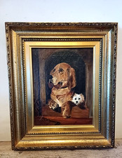 Early 20th Century oil painting after Edward Landseer Dignity and Impudence