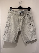 Mantaray Stone Beige 100% Cotton Cargo Utility Shorts Size W 32 Mens  GC