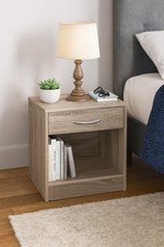 Wooden Bedside Cabinet Bedroom Furniture Storage Nightstand Side Tables Oak