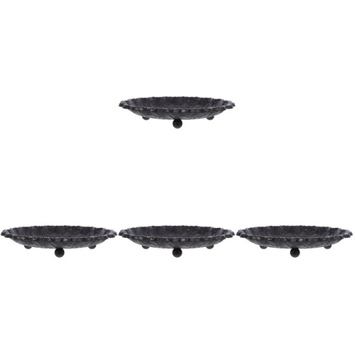 Black iron candle holder tray - candle,