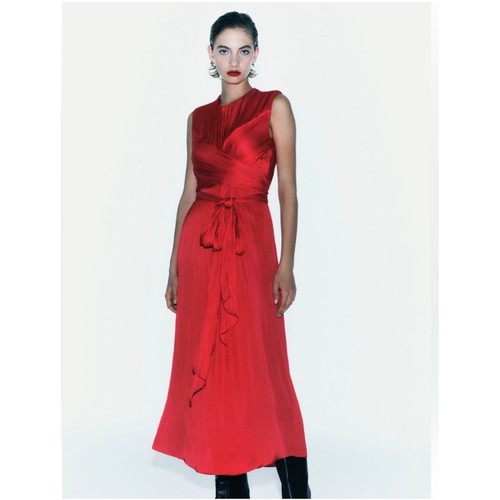 Zara red wrap scarf maxi - red,