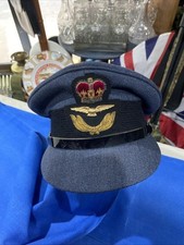 RAF MENS OFFICERS CAP WITH BADGE SIZE 55CM GENUINE RAF ISSUE NEW
