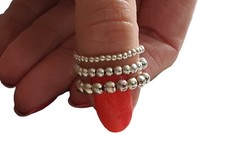 Beaded Stretch Elastic Silver