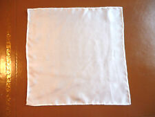 Lightweight mens silk top pocket handkerchief Creamy white Generous size  NEW