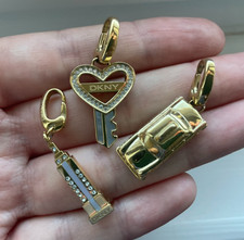 DKNY Gold Charms for Charm Bracelet NYC Taxi, Heart Key & Empire State Building