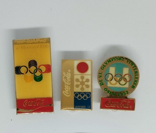 Vintage coca cola olympic pins - coca-cola,
