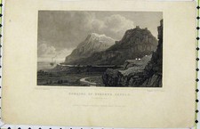 Original Old Antique Print