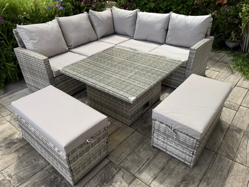 Rattan corner raising - rattan, table