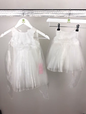 Sevva Baby Girl White Dresses Size 0-3m & 18-24m Headband Special Occasions F2