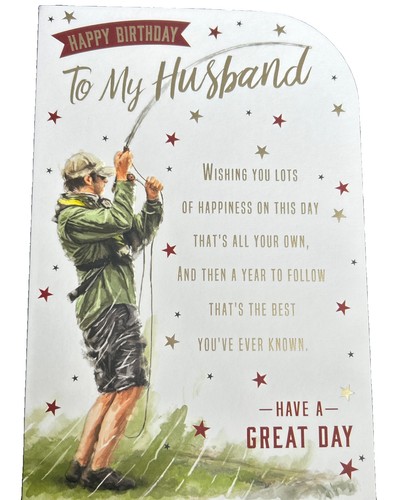 Husband birthday card fishing - husband,