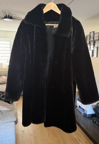 Wallis black faux fur long - black,