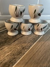 SET OF 5 X DENBY GREENWHEAT EGG CUPS CUP EXCELLENT CONDITION