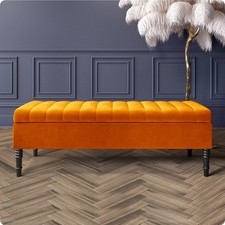 Velvet Ottoman Storage Bench
