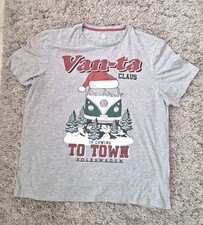 VW Volkswagen Christmas T-shirt, XL UK, Van-ta Clause Is Coming To Town VGC